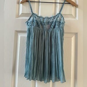 Victoria’s Secret teal blue lace babydoll lingerie sleep nwot